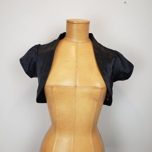 New Black Satin Bolero Jacket/ Shrug Size XSmall